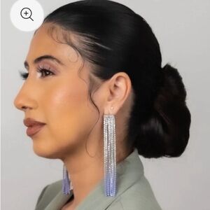 Diamond and pastel purple ombré earrings